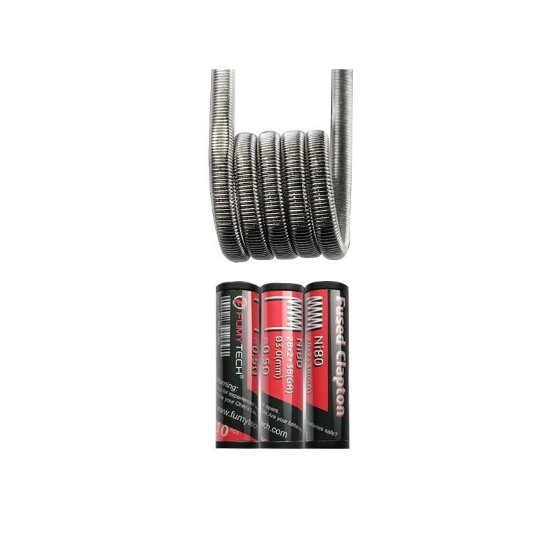 Fused Clapton Ni80 28GA+38GA 0.50Ω (10pcs) - Fumytech