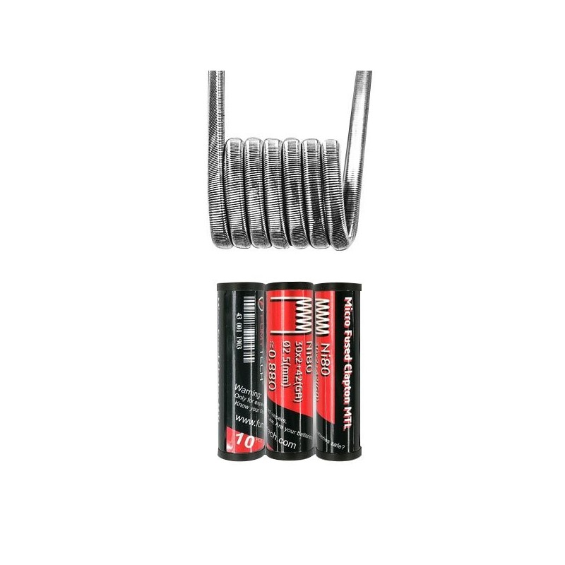 Micro Fused Clapton MTL Ni80 30*2+42GA 0.88Ω (10pcs) - Fumytech